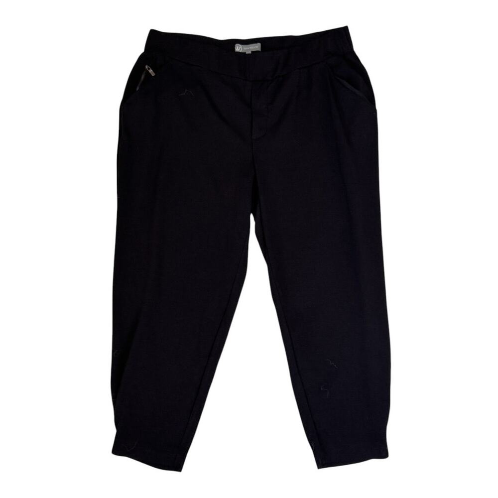NEW WIT & WISDOM Black Flat Front Pockets Pull On Ankle Pants Plus Size 3X